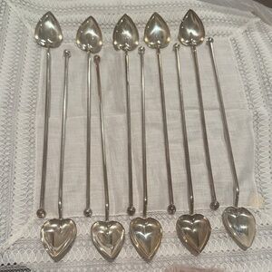 1920s Wallace Sterling Silver Julep Iced Tea Sipping Spoons Set Of 10
